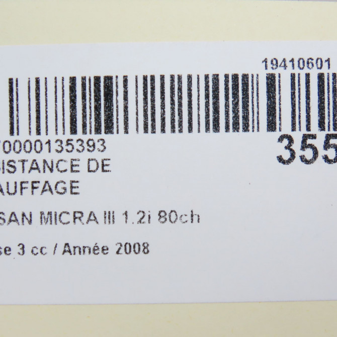 Resistance de chauffage occasion NISSAN MICRA III Phase 3 11-2007->11-2010 1.2i 80ch 27150AX115 5