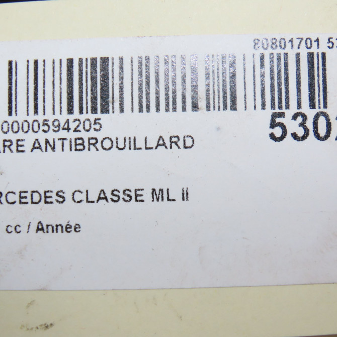 Phare antibrouillard avant droit occasion MERCEDES CLASSE ML II phase 1 03-2005->09-2008 2518200856 5