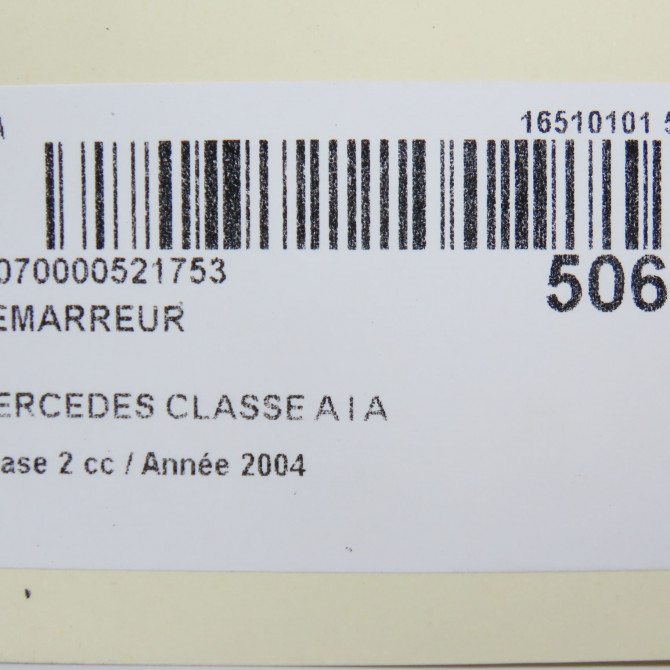 Démarreur occasion MERCEDES CLASSE A I Phase 2 03-2001->09-2004 A 140 5151210180 7