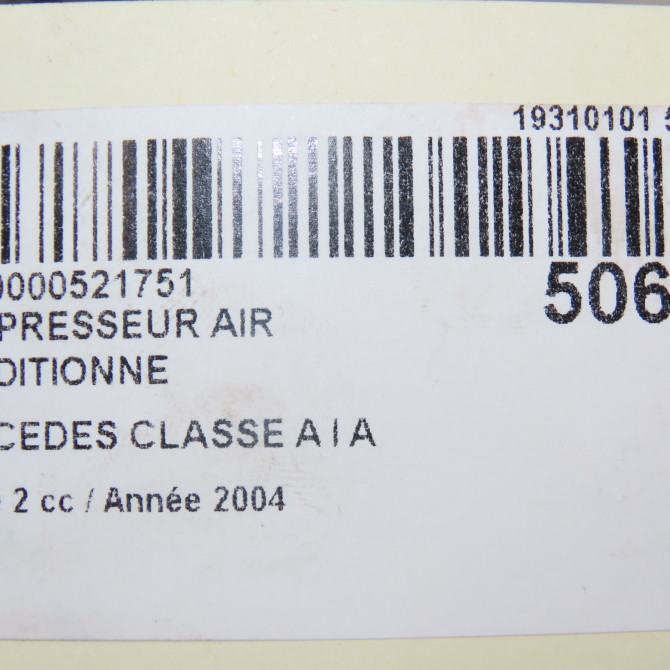 Compresseur air conditionne occasion MERCEDES CLASSE A I Phase 2 03-2001->09-2004 A 140 2309411 8