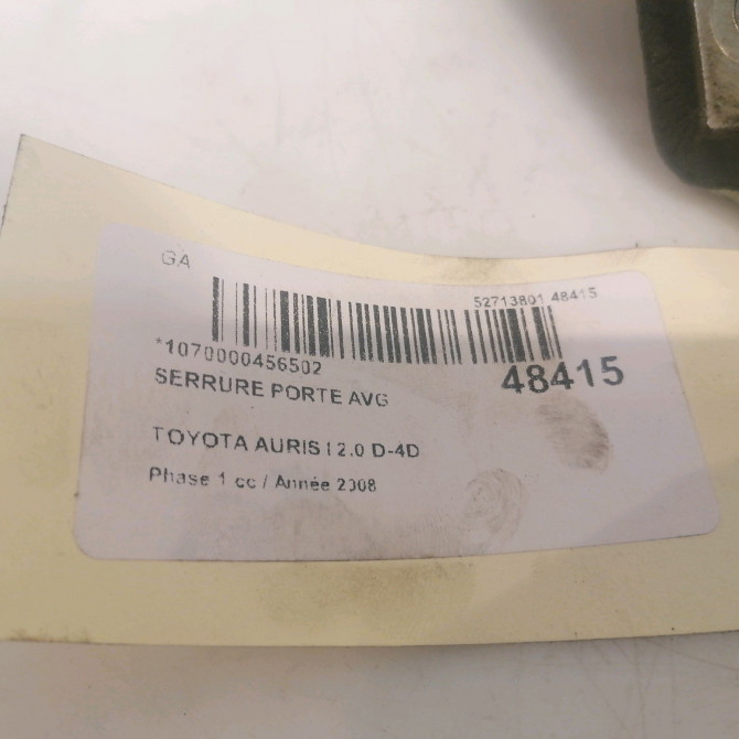 Serrure porte avg occasion TOYOTA AURIS I Phase 1 03-2007->03-2010 2.0 D-4D 6904002210 5