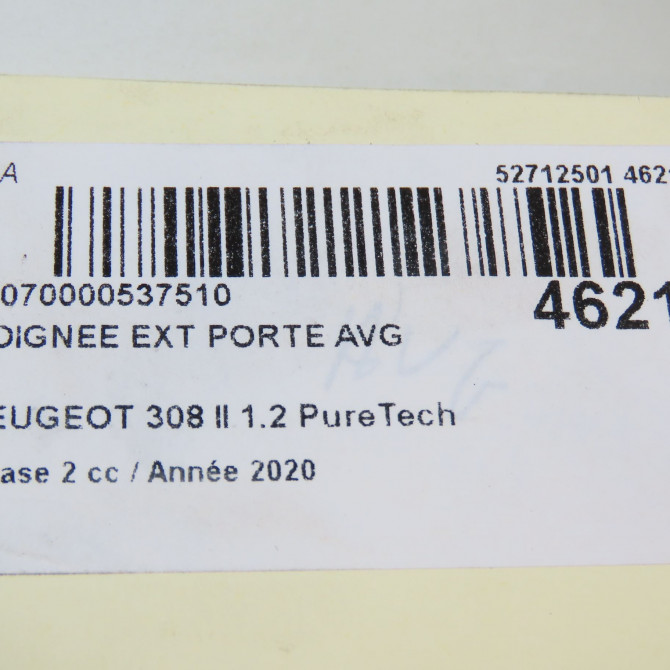 Poignee ext porte avg occasion PEUGEOT 308 II Phase 1 04-1995->04-1999 1.2 PureTech 110ch 980297811T 4