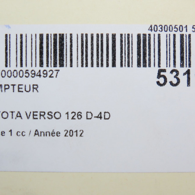 Compteur occasion TOYOTA VERSO Phase 1 06-2009->12-2012 126 D-4D 838000F070 6