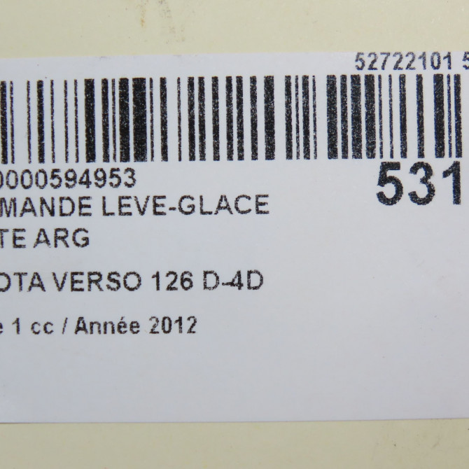Commande leve-glace porte arrière gauche occasion TOYOTA VERSO Phase 1 06-2009->12-2012 126 D-4D 8481005070 5