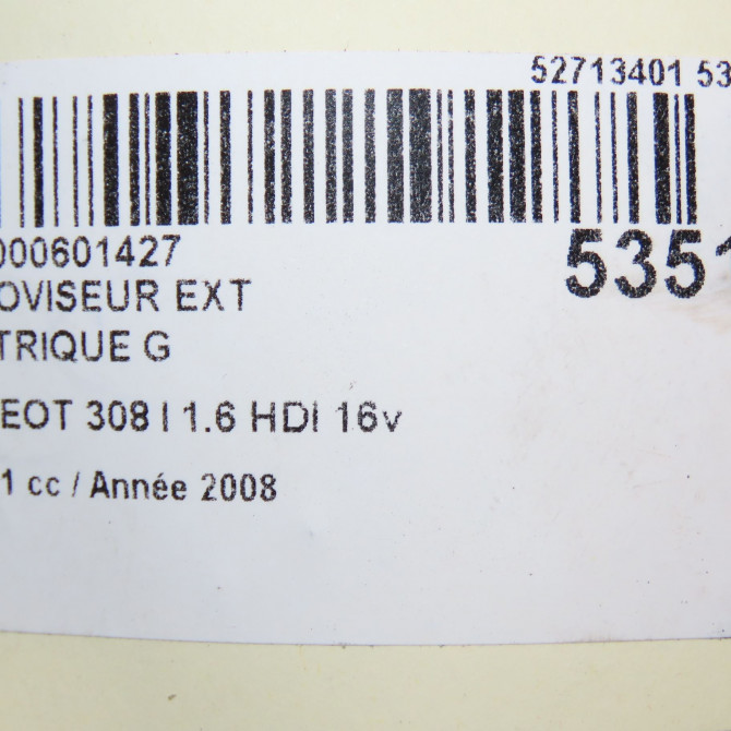 Retroviseur exterieur electrique gauche occasion PEUGEOT 308 I Phase 1 09-2007->03-2011 1.6 HDI 16v 90ch 8153NG 6