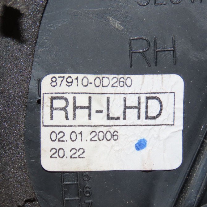 Retroviseur exterieur electrique droit occasion TOYOTA YARIS II Phase 1 12-2005->11-2009 1.3 VVT-i 879100D260 5