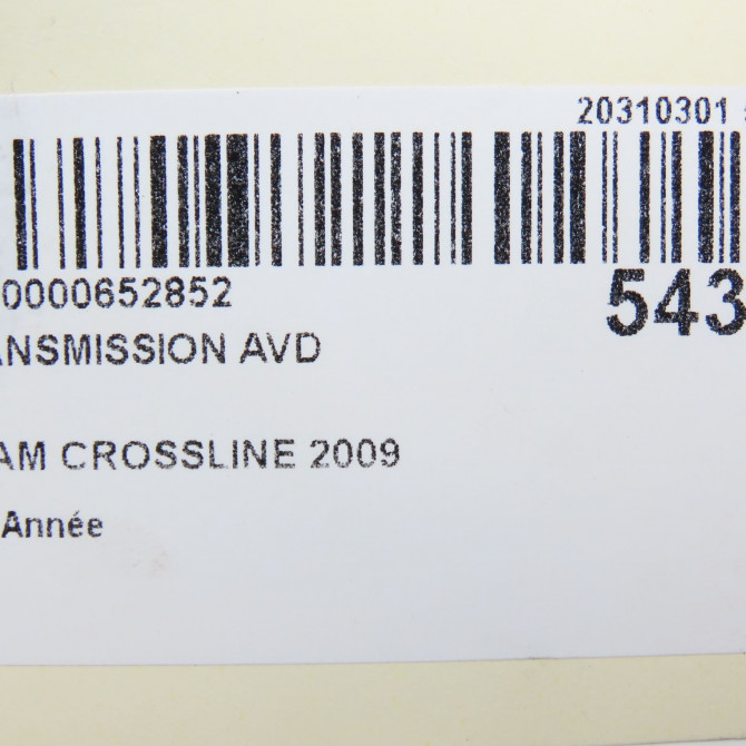 Transmission avant droite occasion CROSSLINE 6