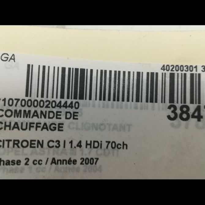 Commande de chauffage occasion CITROEN C3 I Phase 2 10-2005->12-2010 1.4 HDi 70ch 6452F7 3