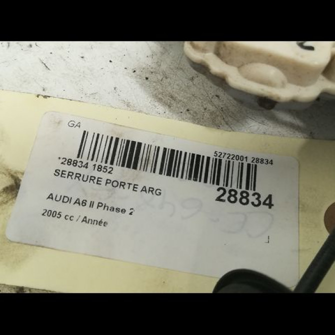 Serrure porte arg occasion AUDI A6 II Phase 2 07-2001->05-2004 4F0839015 3