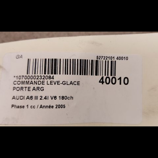 Commande leve-glace porte arrière gauche occasion AUDI A6 III Phase 1 05-2004->10-2008 2.4i V6 180ch 3