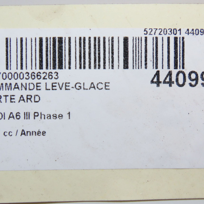 Commande leve-glace porte arrière droite occasion AUDI A6 III Phase 1 05-2004->10-2008 3.0 V6 233ch 5