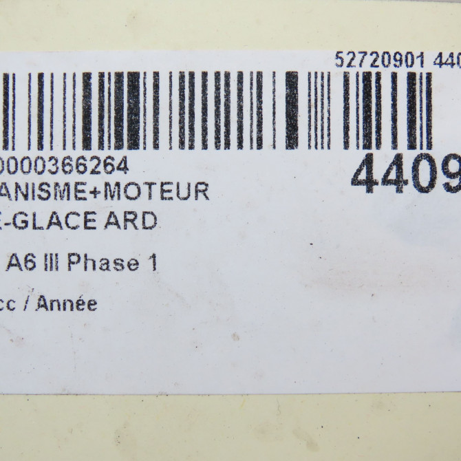 Mecanisme+moteur leve-glace ard occasion AUDI A6 III Phase 1 05-2004->10-2008 3.0 V6 233ch 4F0839462B 8