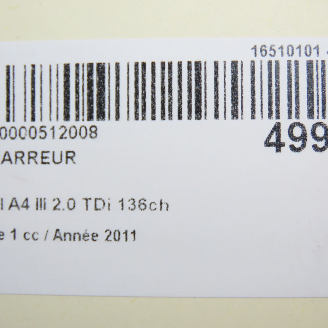 Démarreur occasion AUDI A4 III Phase 1 01-2008->10-2011 2.0 TDi 136ch 3L911021G 7