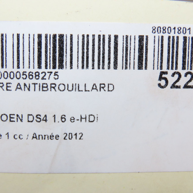 Phare antibrouillard avant gauche occasion CITROEN DS4 Phase 1 01-2011->03-2016 1.6 e-HDi 110ch 6208Q3 6