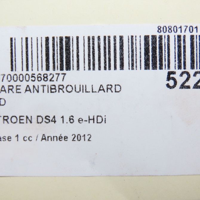 Phare antibrouillard avant droit occasion CITROEN DS4 Phase 1 01-2011->03-2016 1.6 e-HDi 110ch 6208Q3 6
