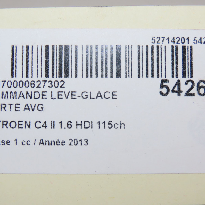 Commande lève-glace porte avant gauche occasion CITROEN C4 II Phase 1 10-2010->01-2015 1.6 HDI 115ch 6490JX 7