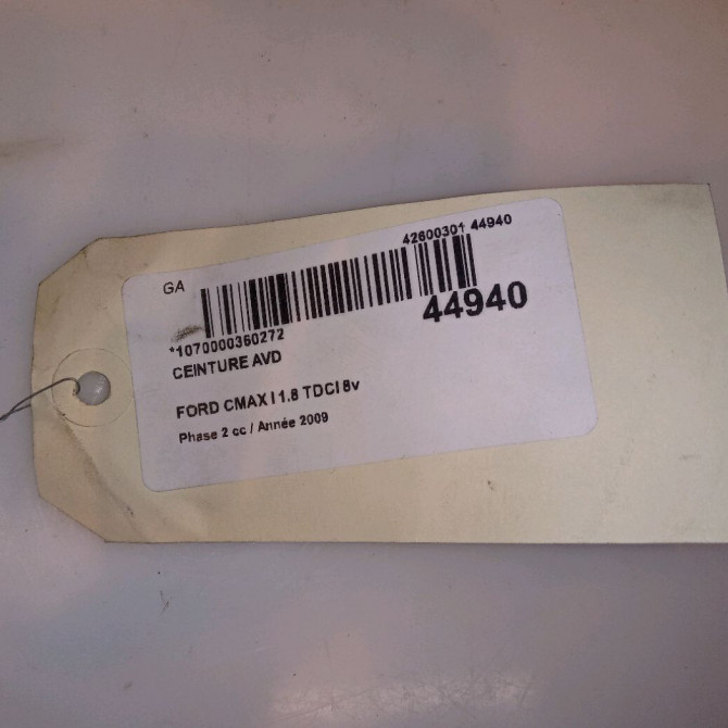 Ceinture avant droite occasion FORD CMAX I Phase 2 03-2007->09-2010 1.8 TDCI 8v 115ch 1540216 4