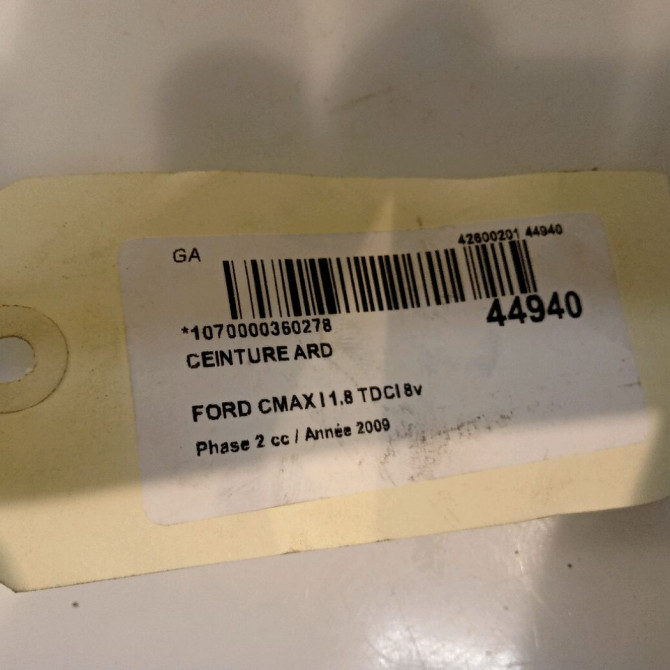 Ceinture arrière droite occasion FORD CMAX I Phase 2 03-2007->09-2010 1.8 TDCI 8v 115ch 1529780 5