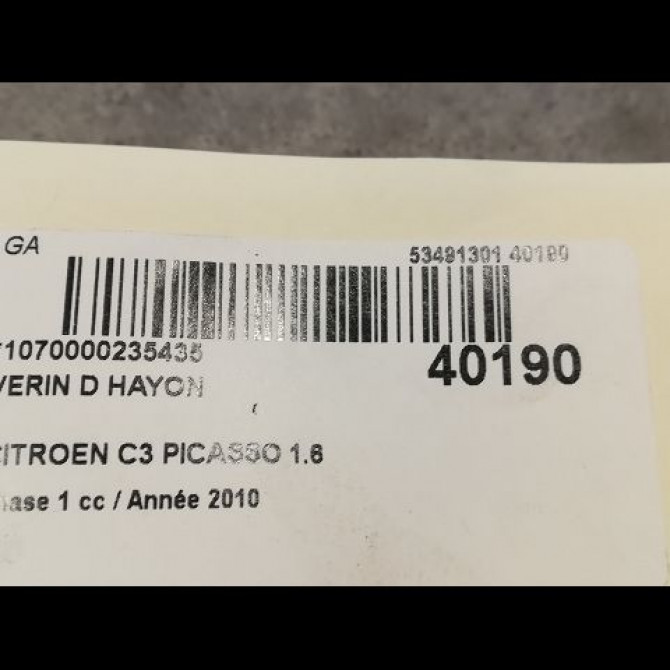 Verin droit hayon occasion CITROEN C3 PICASSO Phase 1 02-2009->08-2012 1.6 HDi 16v 90ch 8731S8 2