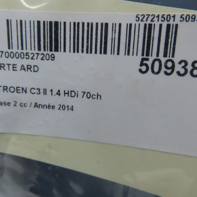 Porte arrière droite occasion CITROEN C3 II Phase 2 03-2013->12-2016 1.4 HDi 70ch 9004CJ 6