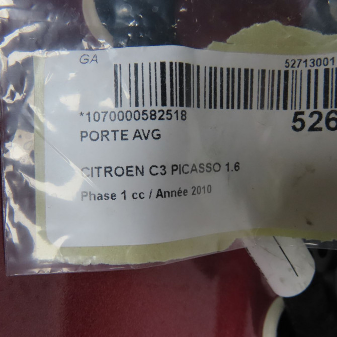 Porte avant gauche occasion CITROEN C3 PICASSO Phase 1 02-2009->08-2012 1.6 HDi 16v 90ch 9002AS 6