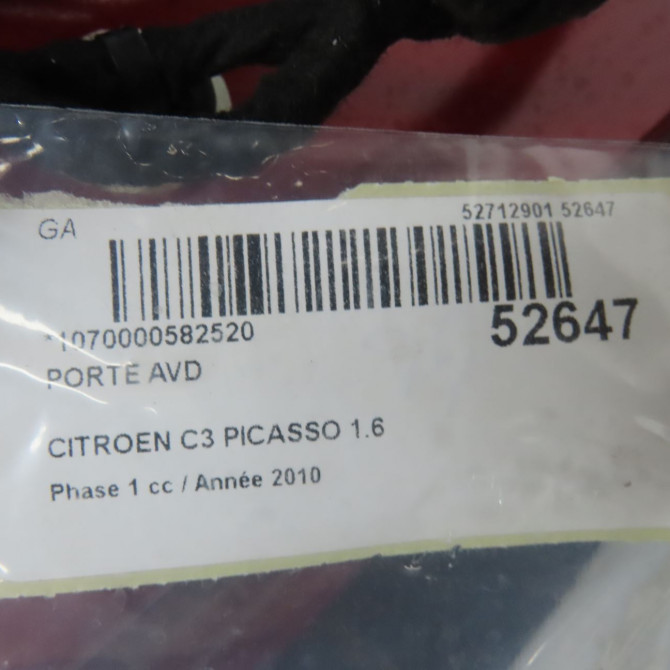 Porte avant droite occasion CITROEN C3 PICASSO Phase 1 02-2009->08-2012 1.6 HDi 16v 90ch 9004AW 6
