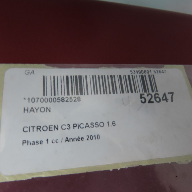 Hayon occasion CITROEN C3 PICASSO Phase 1 02-2009->08-2012 1.6 HDi 16v 90ch 9803598080 6
