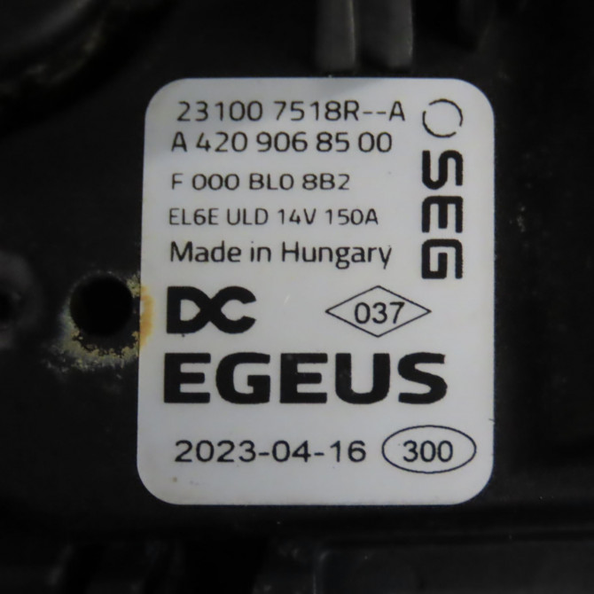 Alternateur occasion DACIA DUSTER II Phase 1 10-2017->... 231007518R 7