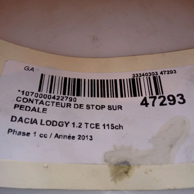 occasion DACIA LODGY Phase 1 01-2012->... 1.2 TCE 115ch 253206170R 4