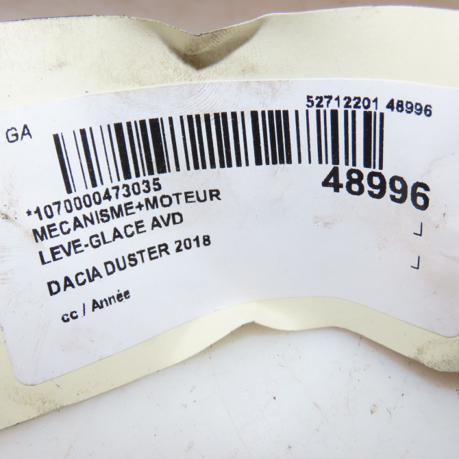 Mecanisme + moteur lève-glace avant droit occasion DACIA DUSTER 807201952R 3
