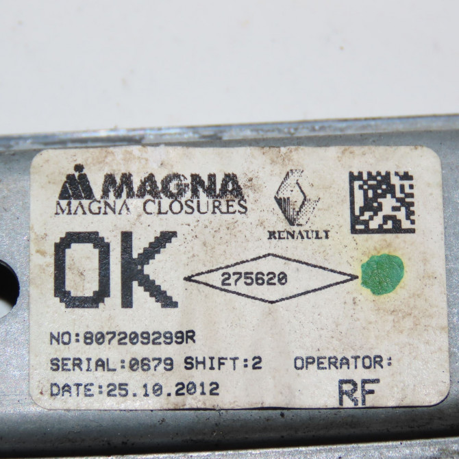 Mecanisme + moteur lève-glace avant droit occasion DACIA SANDERO II Phase 1 10-2012->... 0.9 TCE 90ch 807208433R 4