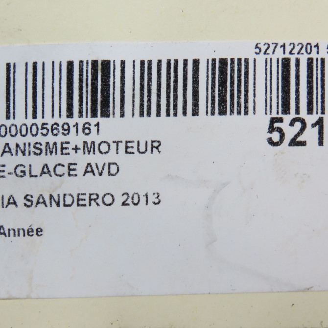 Mecanisme + moteur lève-glace avant droit occasion DACIA SANDERO II Phase 1 10-2012->... 0.9 TCE 90ch 807208433R 7
