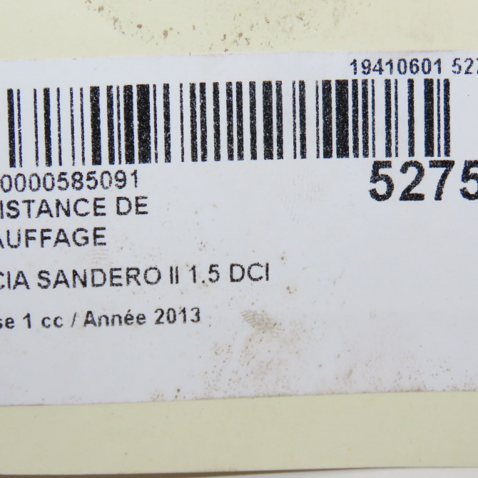 Resistance de chauffage occasion DACIA SANDERO II Phase 1 10-2012->... 1.5 DCI 90ch 271432523R 4