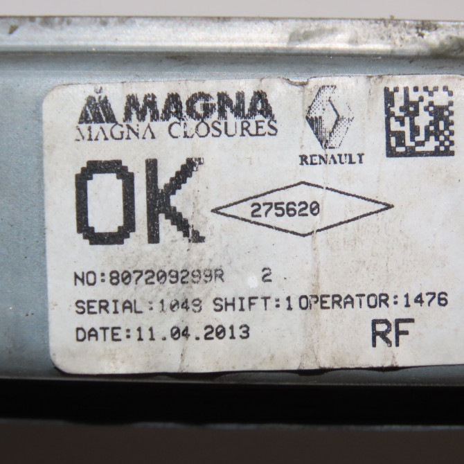 Mecanisme + moteur lève-glace avant droit occasion DACIA SANDERO II Phase 1 10-2012->... 1.5 DCI 90ch 807208433R 5