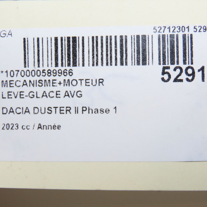 Mecanisme+moteur leve-glace avg occasion DACIA DUSTER II Phase 1 10-2017->... 807217664R 8
