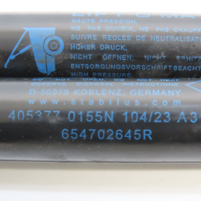 Verin d capot occasion DACIA DUSTER II Phase 1 10-2017->... 654702645R 2