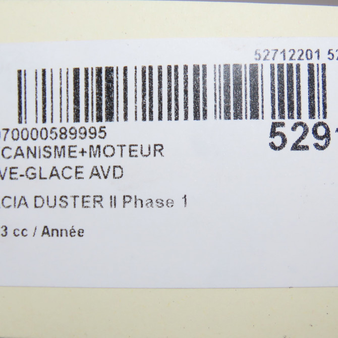 Mecanisme + moteur lève-glace avant droit occasion DACIA DUSTER II Phase 1 10-2017->... 807201952R 8