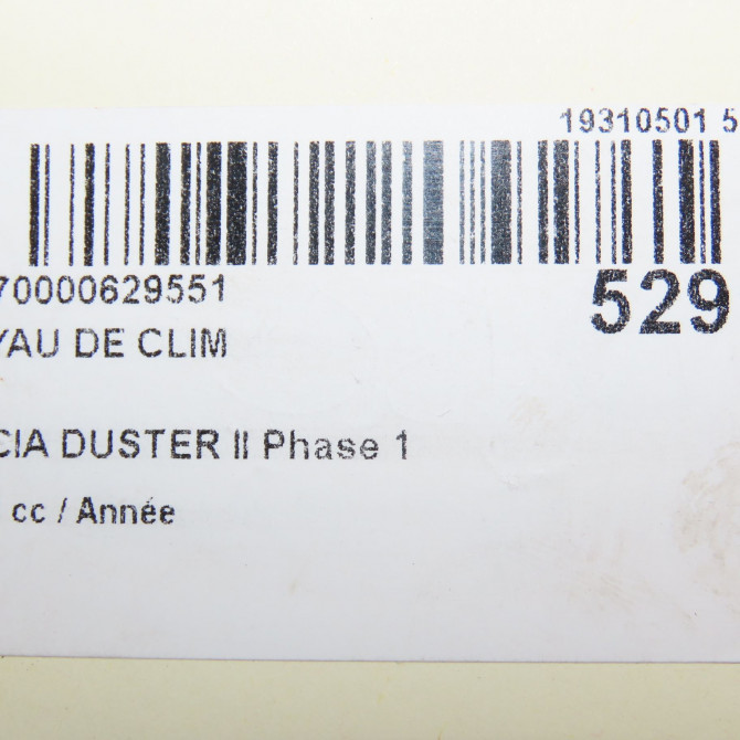 Tuyau de clim occasion DACIA DUSTER II Phase 1 10-2017->... 2