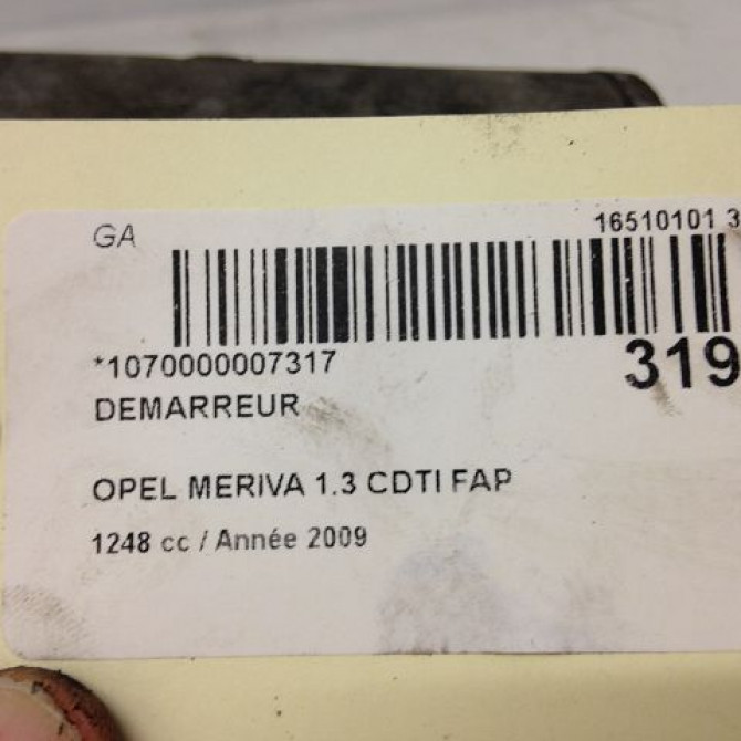 Démarreur occasion OPEL MERIVA I Phase 2 01-2006->09-2010 1.3 CDTI 75ch 93169458 5