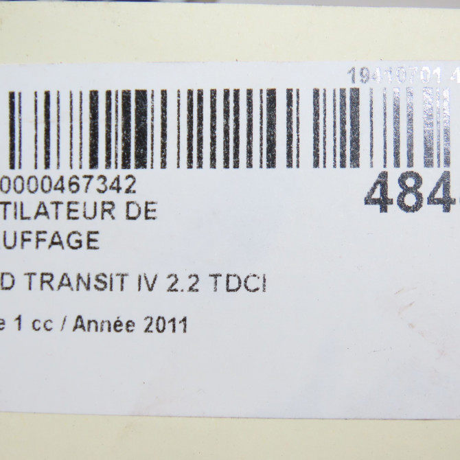 Ventilateur de chauffage occasion FORD TRANSIT IV Phase 1 09-2006->... 2.2 TDCI 110ch 4041956 6