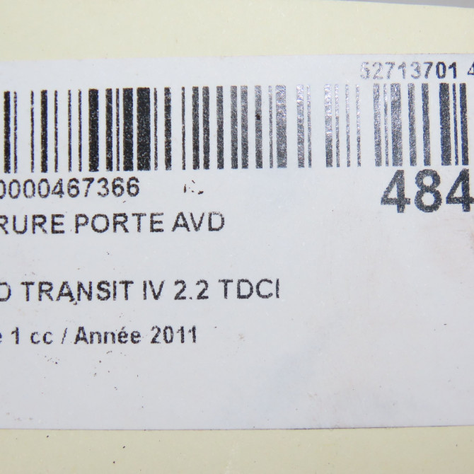 Serrure porte avd occasion FORD TRANSIT IV Phase 1 09-2006->... 2.2 TDCI 110ch 1818766 6