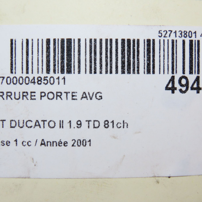 Serrure porte avg occasion FIAT DUCATO II Phase 1 06-1994->03-2002 1.9 TD 81ch 1322693080 5