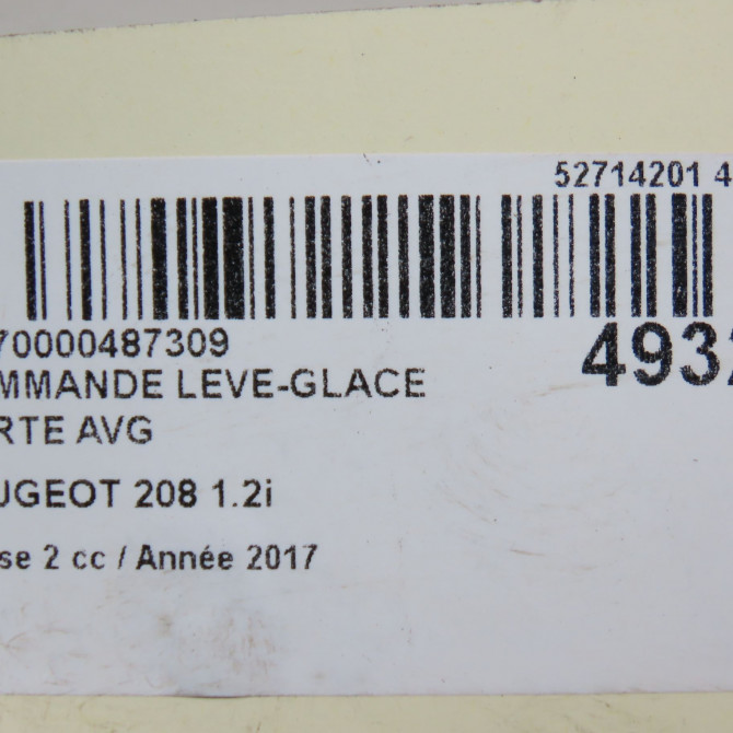 Commande lève-glace porte avant gauche occasion PEUGEOT 208 Phase 2 04-2015->... 1.2i PURETECH 110ch 96758193ZD 4