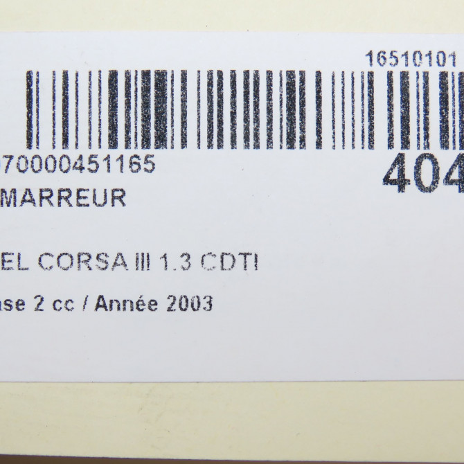 Démarreur occasion OPEL CORSA III Phase 2 08-2003->09-2006 1.3 CDTI 93169458 7