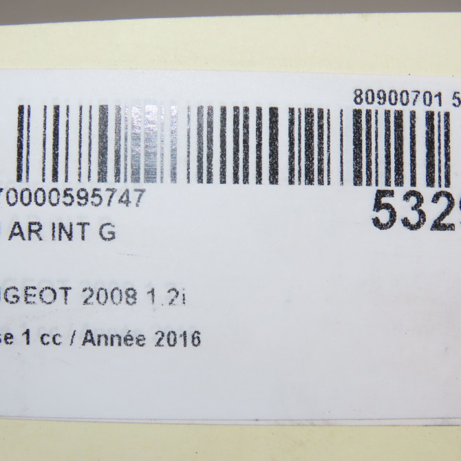 Feu arrière interieur gauche occasion PEUGEOT 2008 Phase 1 01-2013->... 1.2i PURETECH 110ch 9814758480 6