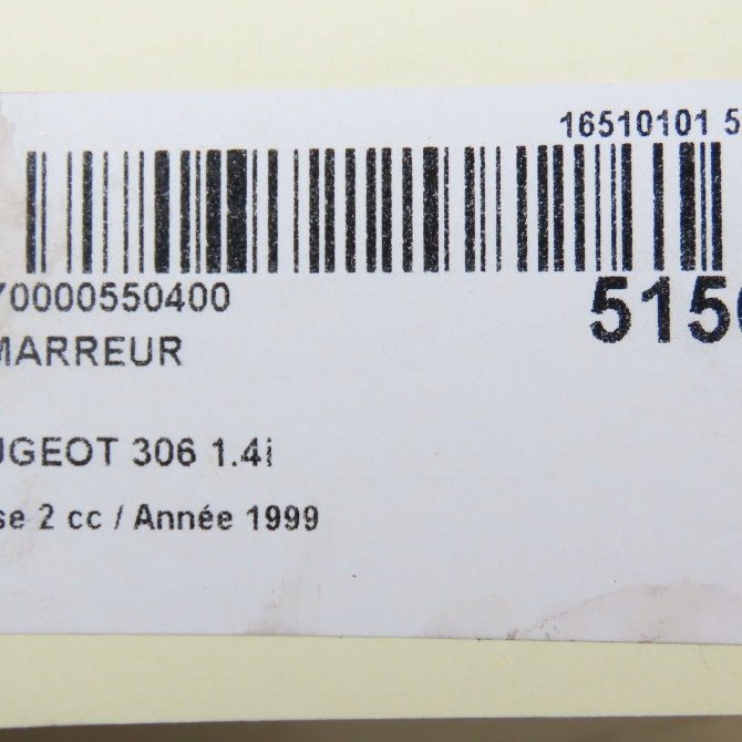 Démarreur occasion PEUGEOT 306 Phase 2 04-1997->03-2002 1.4i 5802CR 7
