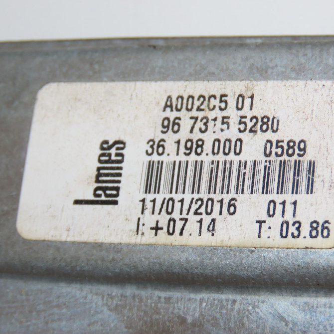 Mecanisme+moteur leve-glace avg occasion PEUGEOT 208 208 Phase 1 2012-03-01->2015-09-30 1.0i VTI 68ch 9673155280 6