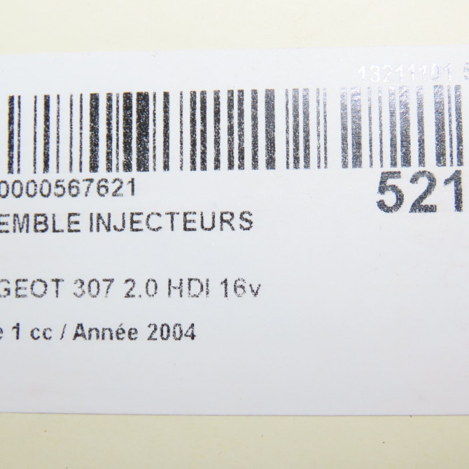 Ensemble injecteurs occasion PEUGEOT 307 Phase 1 04-2001->06-2005 2.0 HDI 16v 136ch 1980J6 6