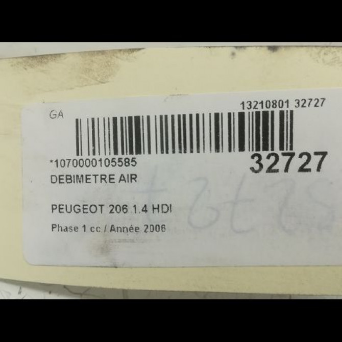 Debimetre air occasion PEUGEOT 206 Phase 1 09-1998->03-2009 1.4 HDI 1920GG 5