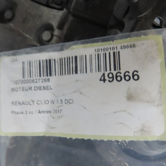 Moteur diesel occasion RENAULT CLIO IV Phase 2 08-2016->... 1.5 DCI 90ch 8201708642 8